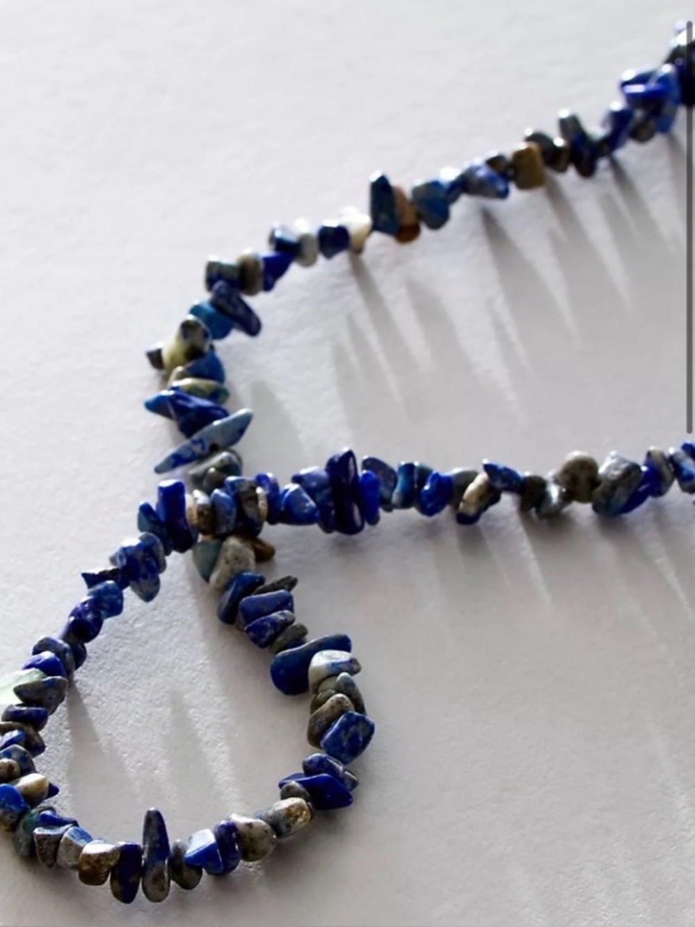 Free People Lapis Lazuli Beaded Necklace Blue Coastal Boho NWT - Picture 2 of 13